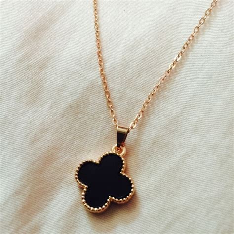 louis vuitton necklace black|Louis Vuitton clover necklace.